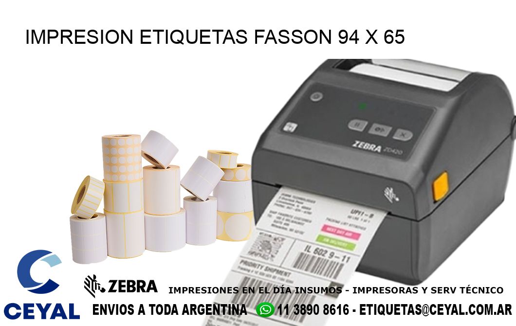 IMPRESION ETIQUETAS FASSON 94 x 65