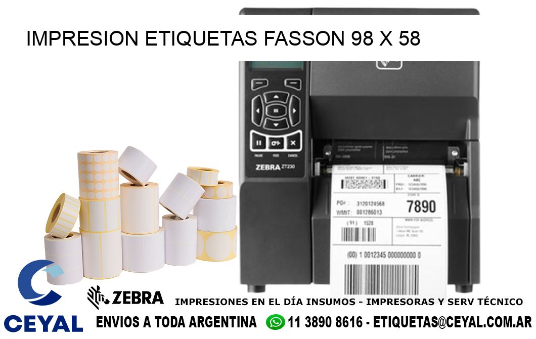IMPRESION ETIQUETAS FASSON 98 x 58