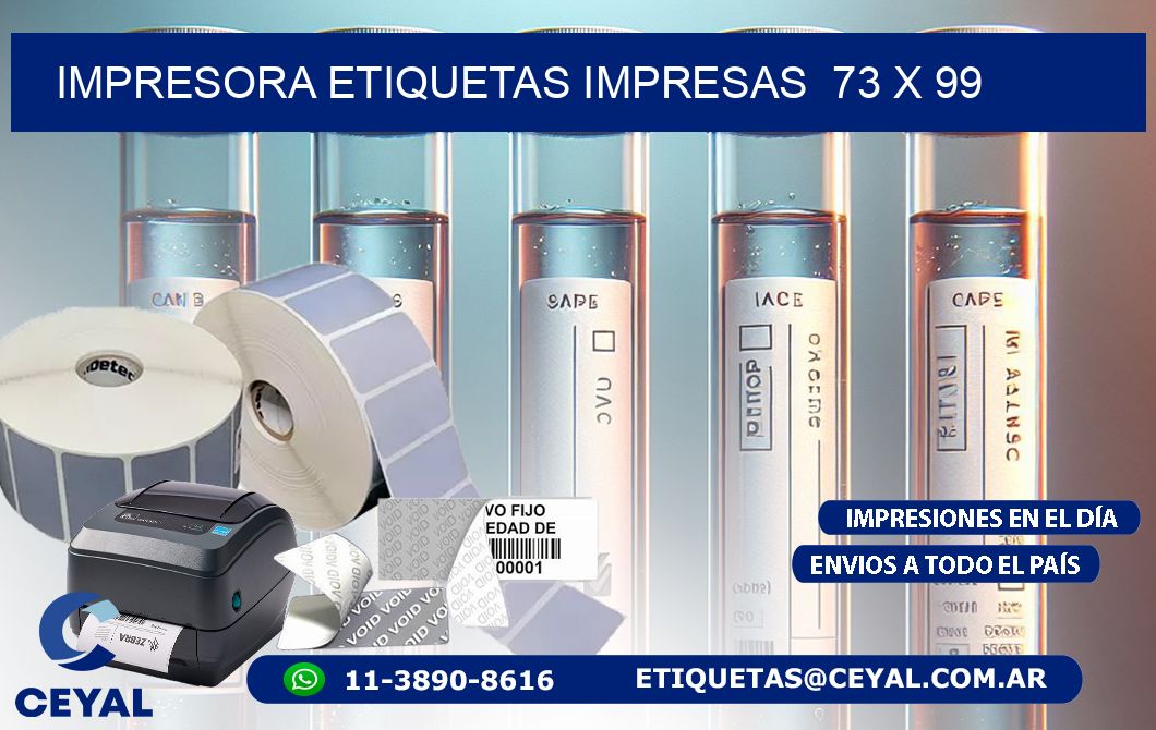 IMPRESORA ETIQUETAS IMPRESAS  73 x 99