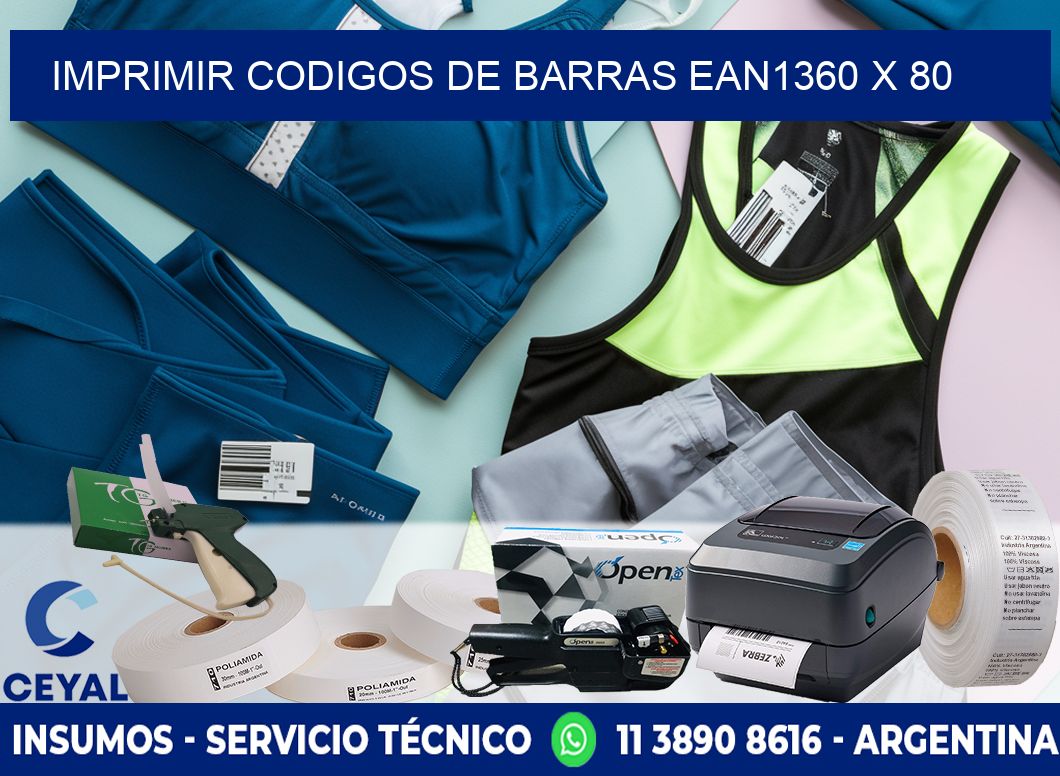 IMPRIMIR CODIGOS DE BARRAS EAN1360 x 80