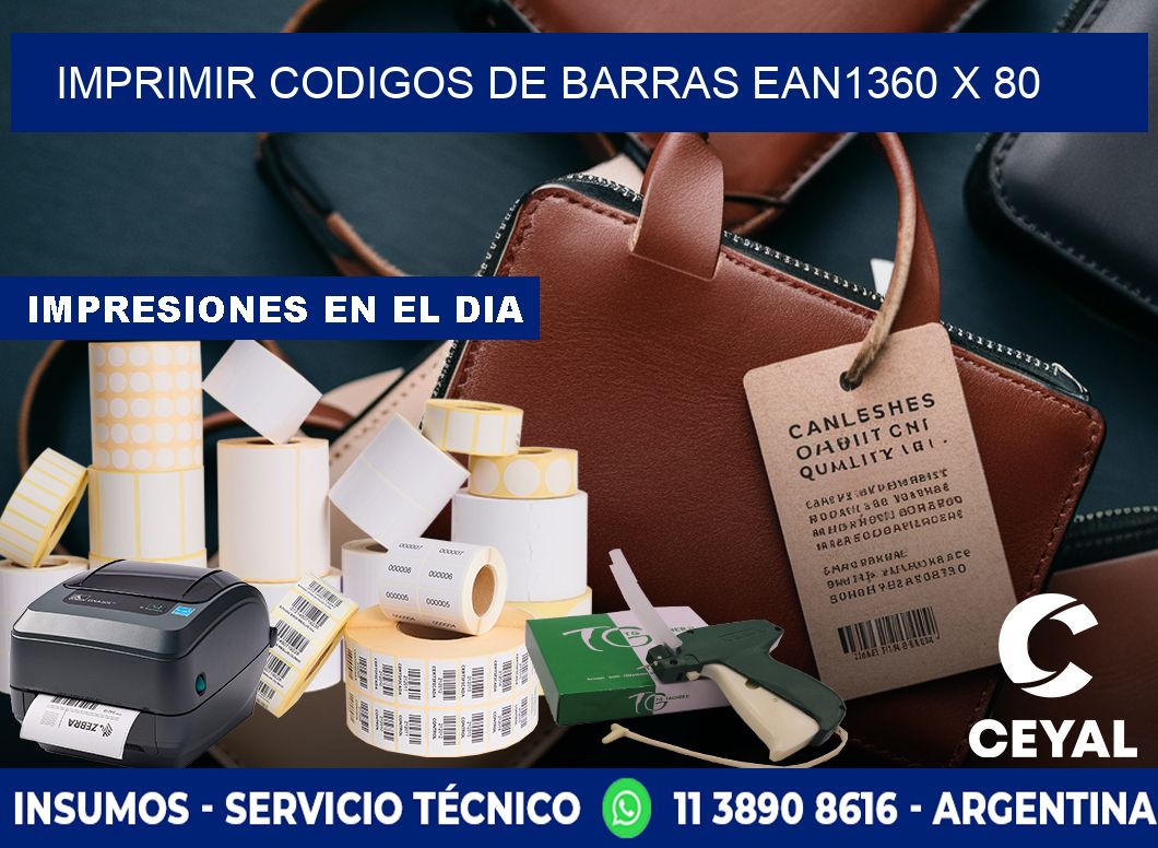 IMPRIMIR CODIGOS DE BARRAS EAN1360 x 80