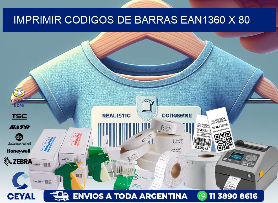 IMPRIMIR CODIGOS DE BARRAS EAN1360 x 80