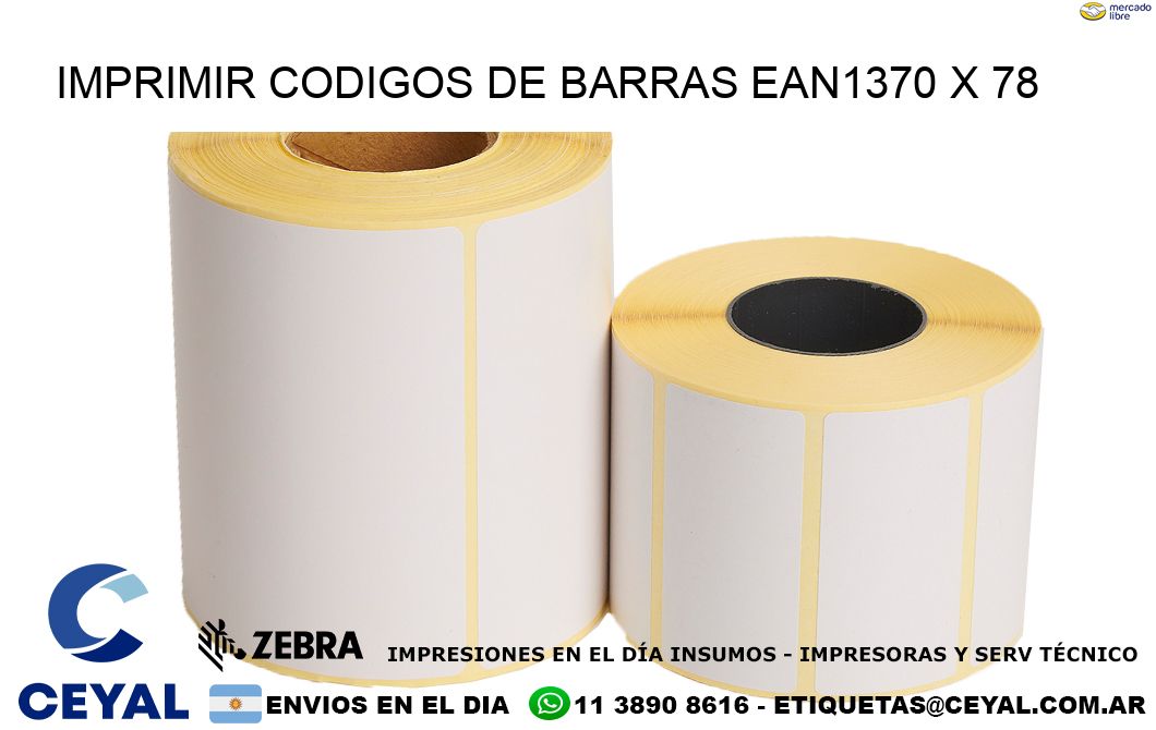 IMPRIMIR CODIGOS DE BARRAS EAN1370 x 78