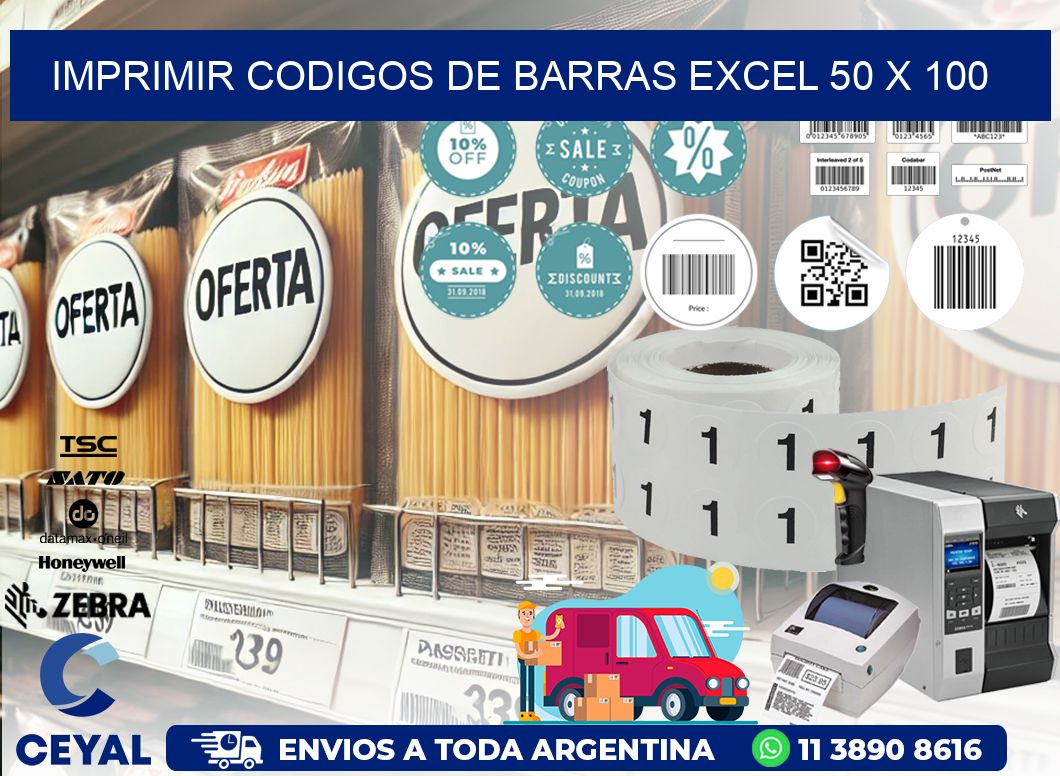 IMPRIMIR CODIGOS DE BARRAS EXCEL 50 x 100