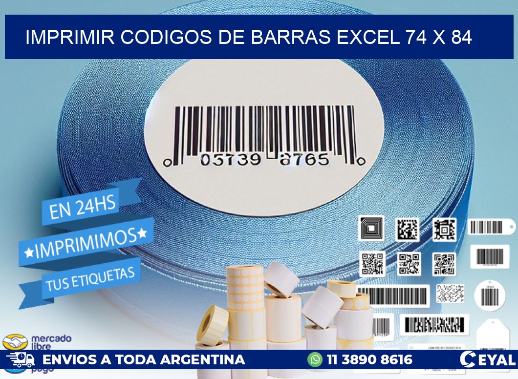 IMPRIMIR CODIGOS DE BARRAS EXCEL 74 x 84