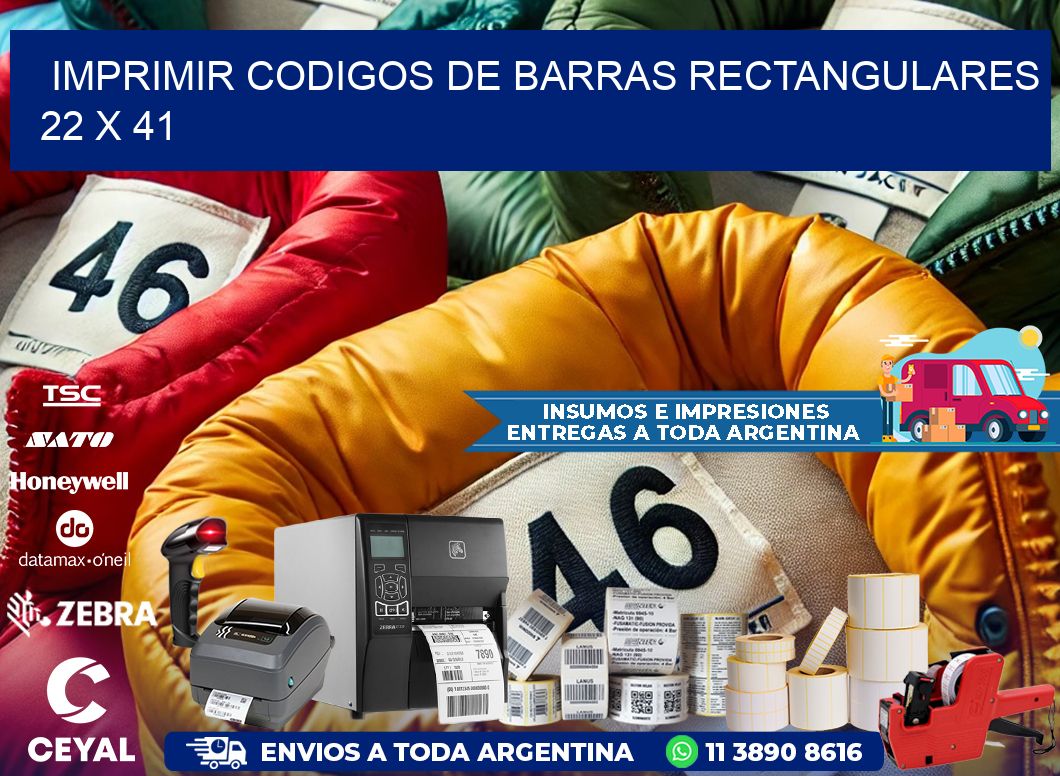 IMPRIMIR CODIGOS DE BARRAS RECTANGULARES 22 x 41