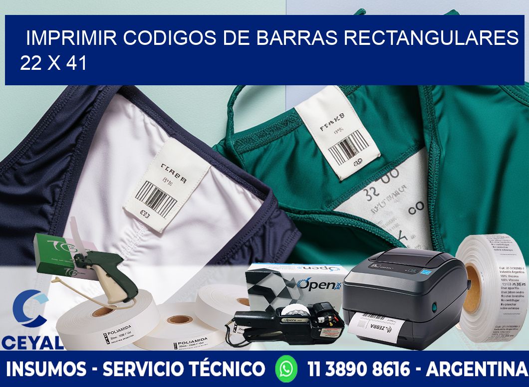 IMPRIMIR CODIGOS DE BARRAS RECTANGULARES 22 x 41