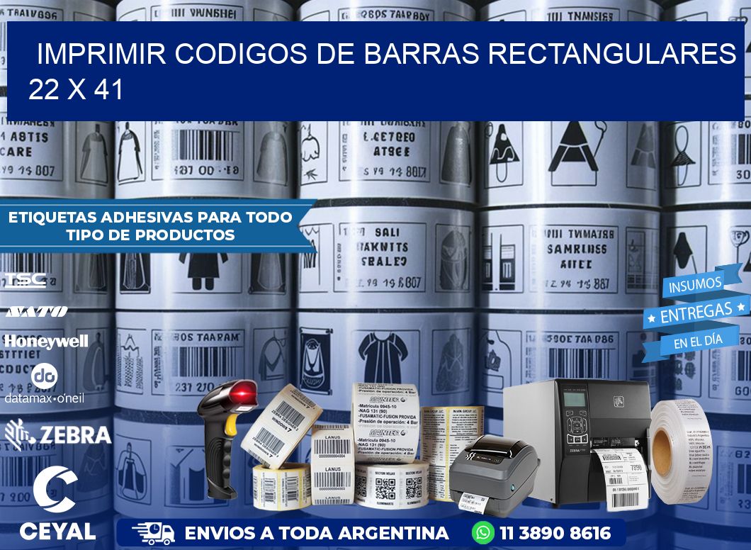 IMPRIMIR CODIGOS DE BARRAS RECTANGULARES 22 x 41