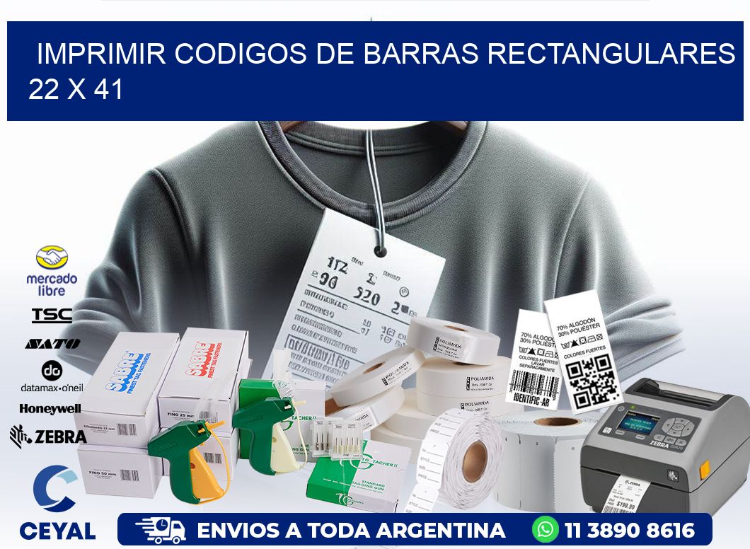 IMPRIMIR CODIGOS DE BARRAS RECTANGULARES 22 x 41