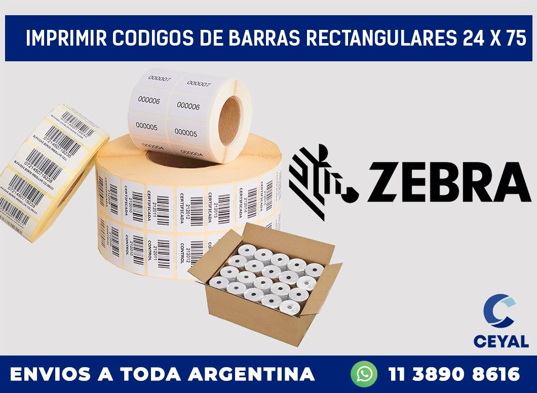 IMPRIMIR CODIGOS DE BARRAS RECTANGULARES 24 x 75