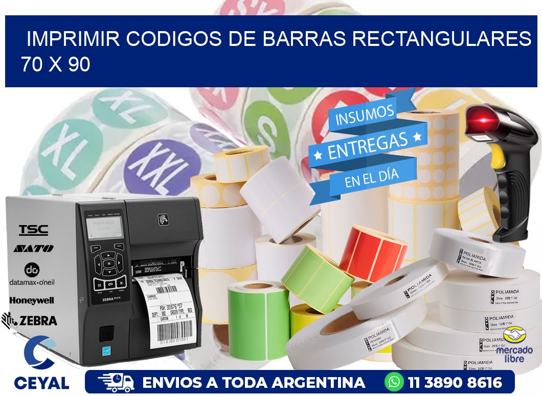 IMPRIMIR CODIGOS DE BARRAS RECTANGULARES 70 x 90