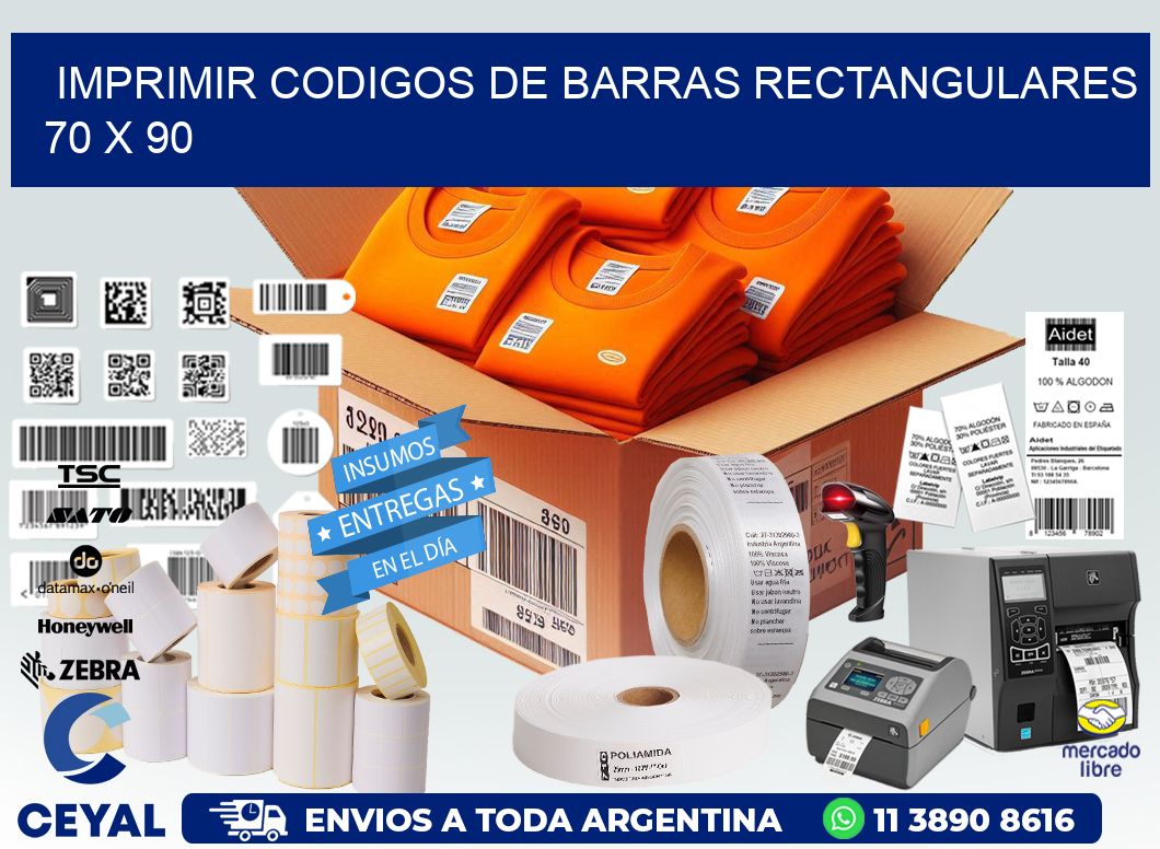 IMPRIMIR CODIGOS DE BARRAS RECTANGULARES 70 x 90