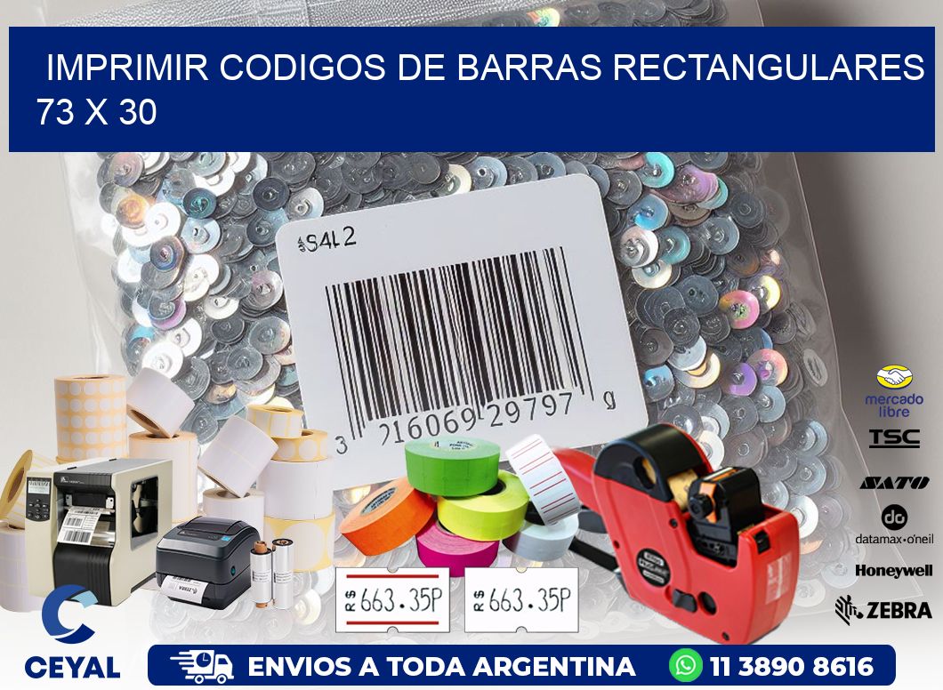IMPRIMIR CODIGOS DE BARRAS RECTANGULARES 73 x 30