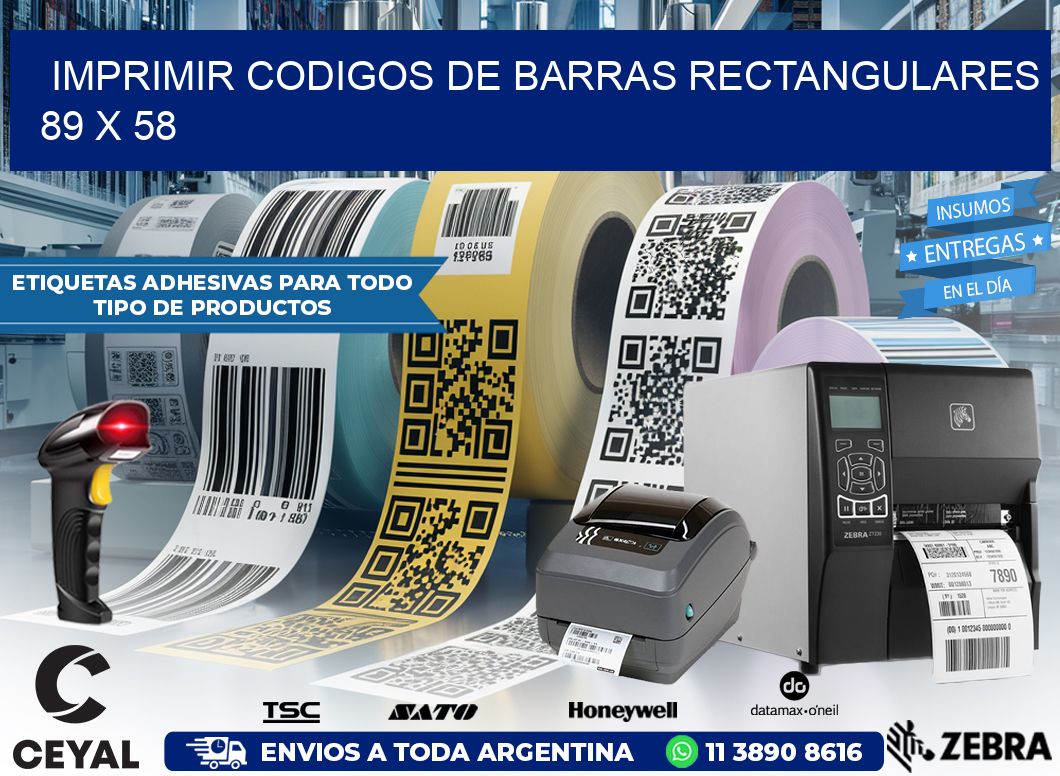 IMPRIMIR CODIGOS DE BARRAS RECTANGULARES 89 x 58