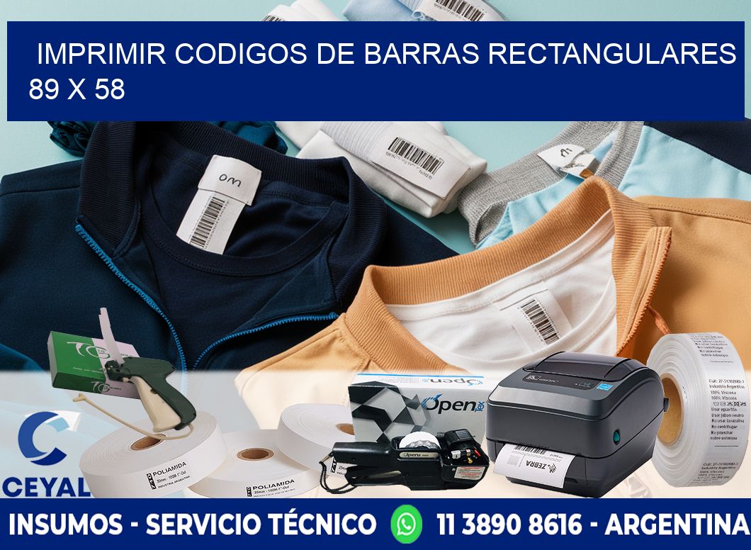 IMPRIMIR CODIGOS DE BARRAS RECTANGULARES 89 x 58