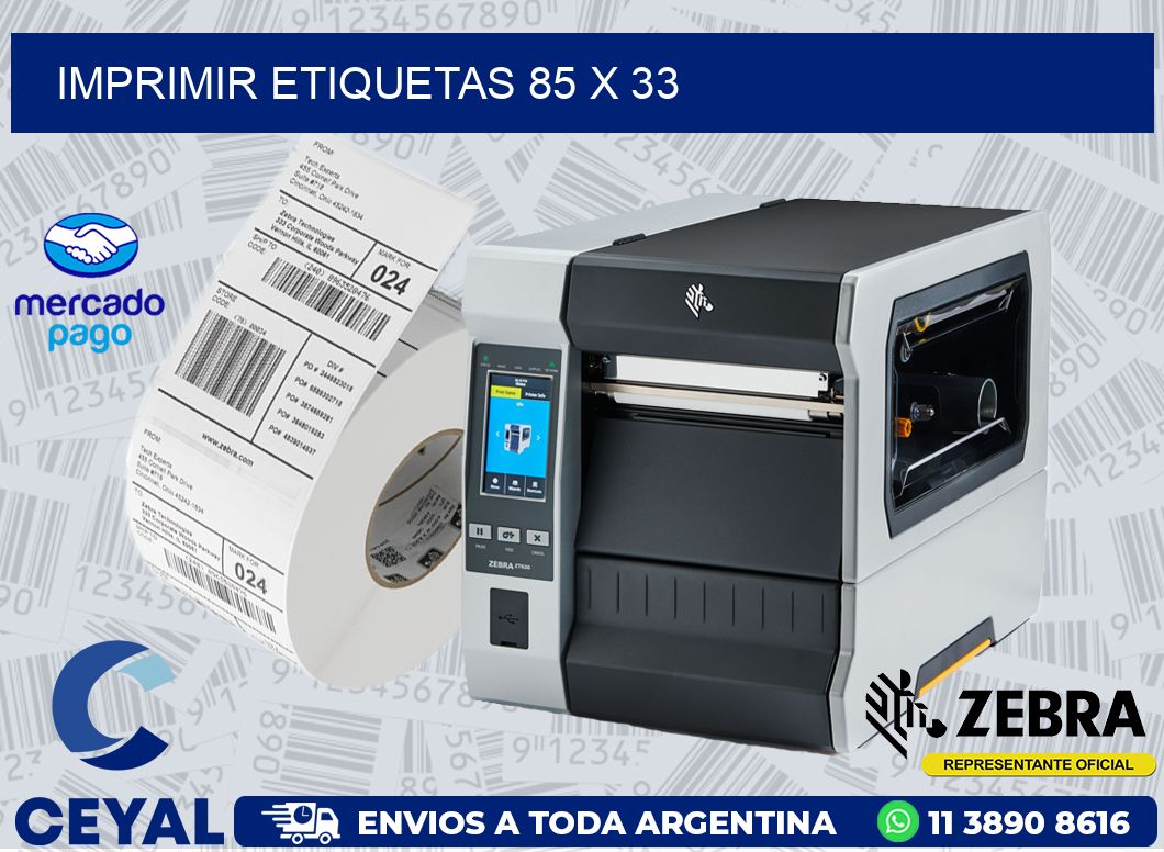 IMPRIMIR ETIQUETAS 85 x 33