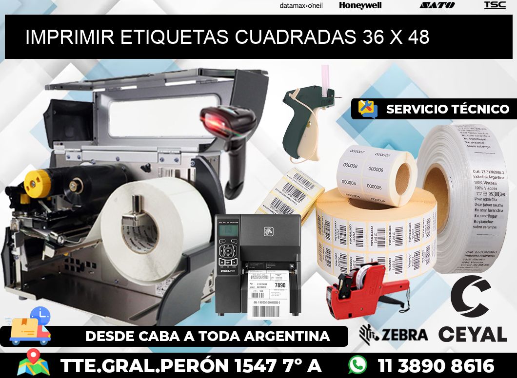 IMPRIMIR ETIQUETAS CUADRADAS 36 x 48