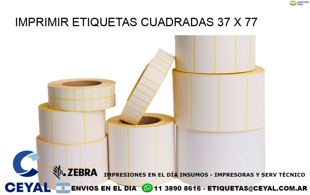 IMPRIMIR ETIQUETAS CUADRADAS 37 x 77