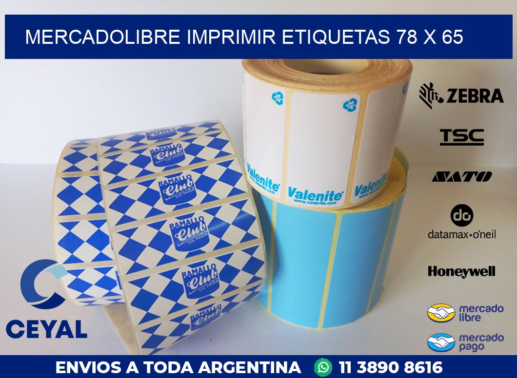 MERCADOLIBRE IMPRIMIR ETIQUETAS 78 x 65