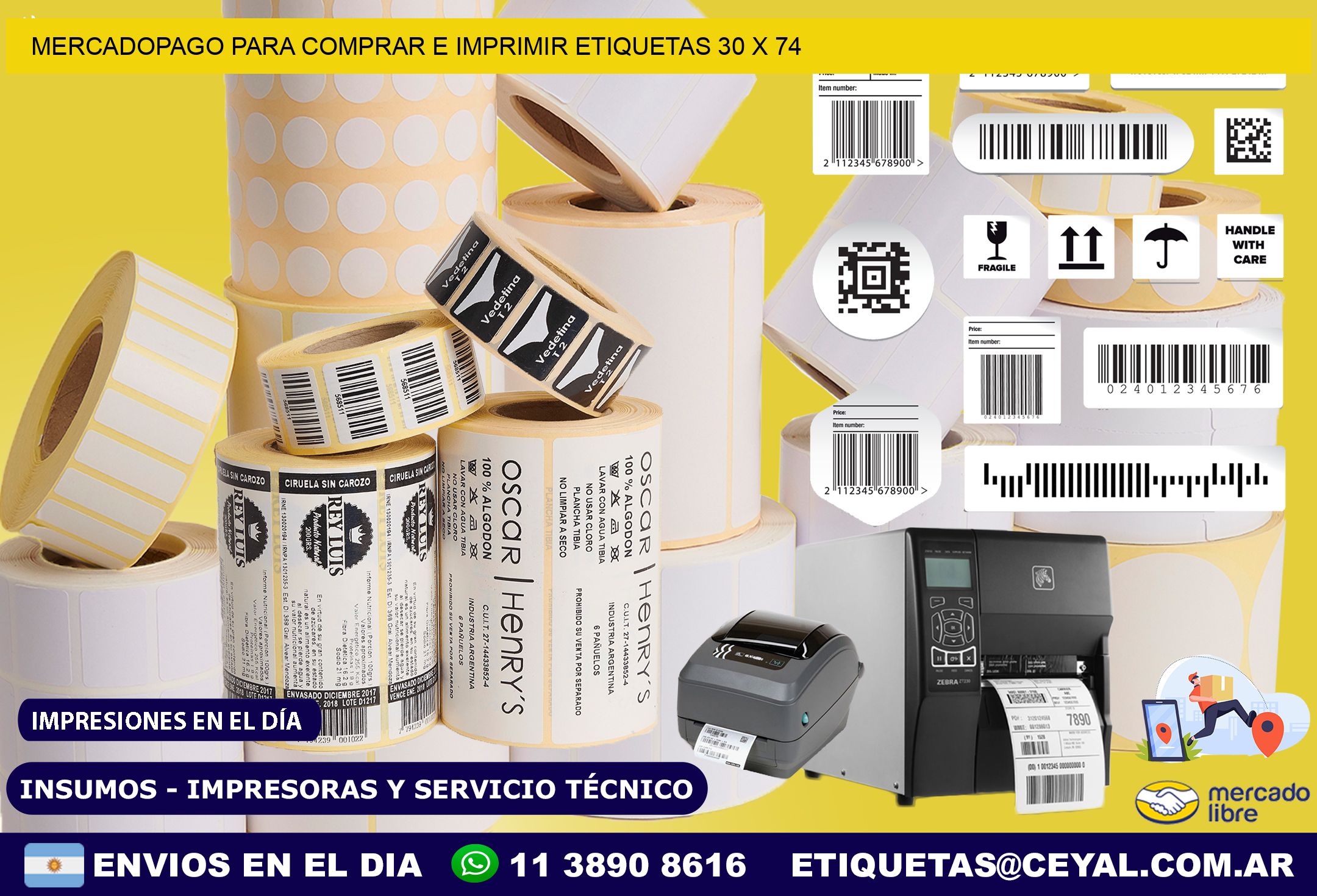 MERCADOPAGO PARA COMPRAR E IMPRIMIR ETIQUETAS 30 x 74