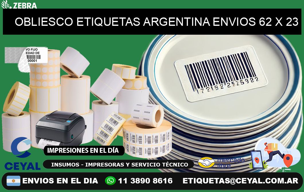 OBLIESCO ETIQUETAS ARGENTINA ENVIOS 62 x 23