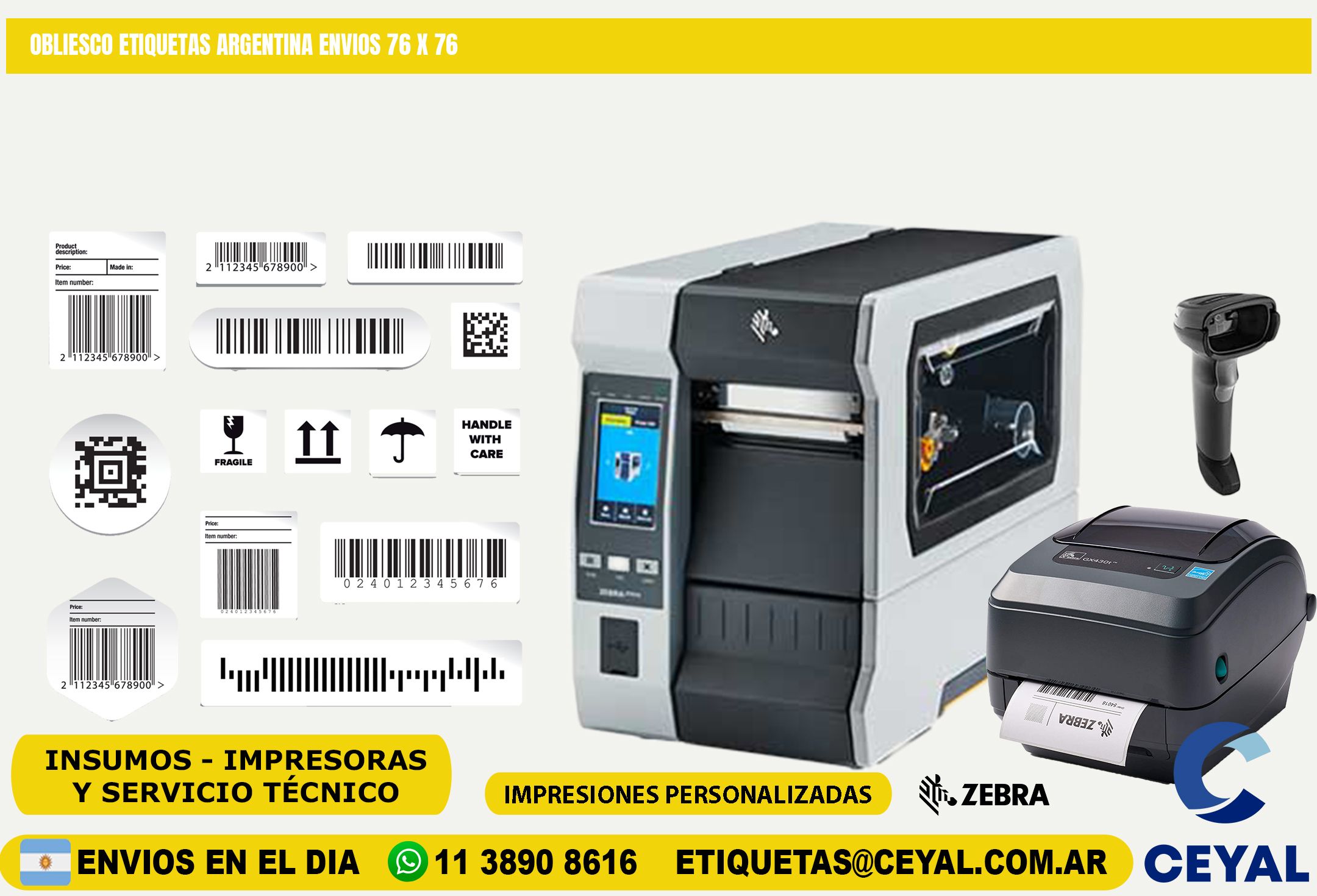 OBLIESCO ETIQUETAS ARGENTINA ENVIOS 76 x 76