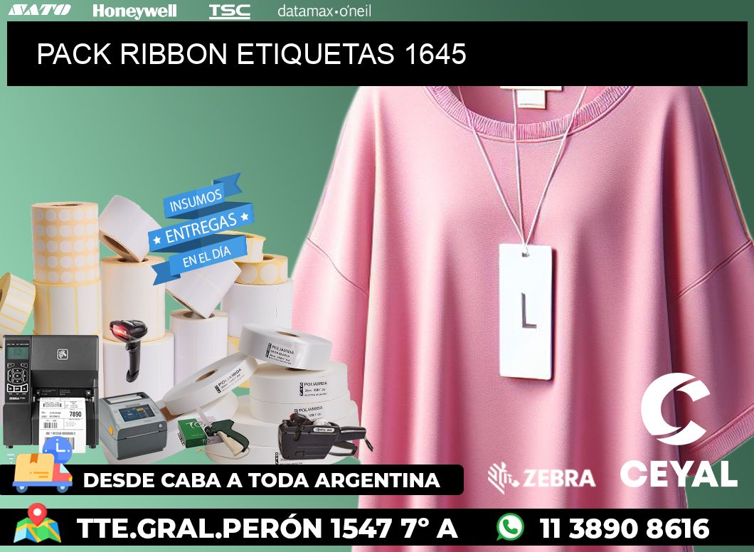 PACK RIBBON ETIQUETAS 1645