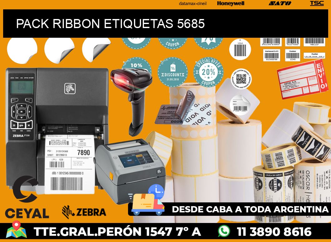 PACK RIBBON ETIQUETAS 5685