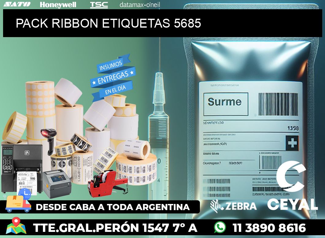PACK RIBBON ETIQUETAS 5685