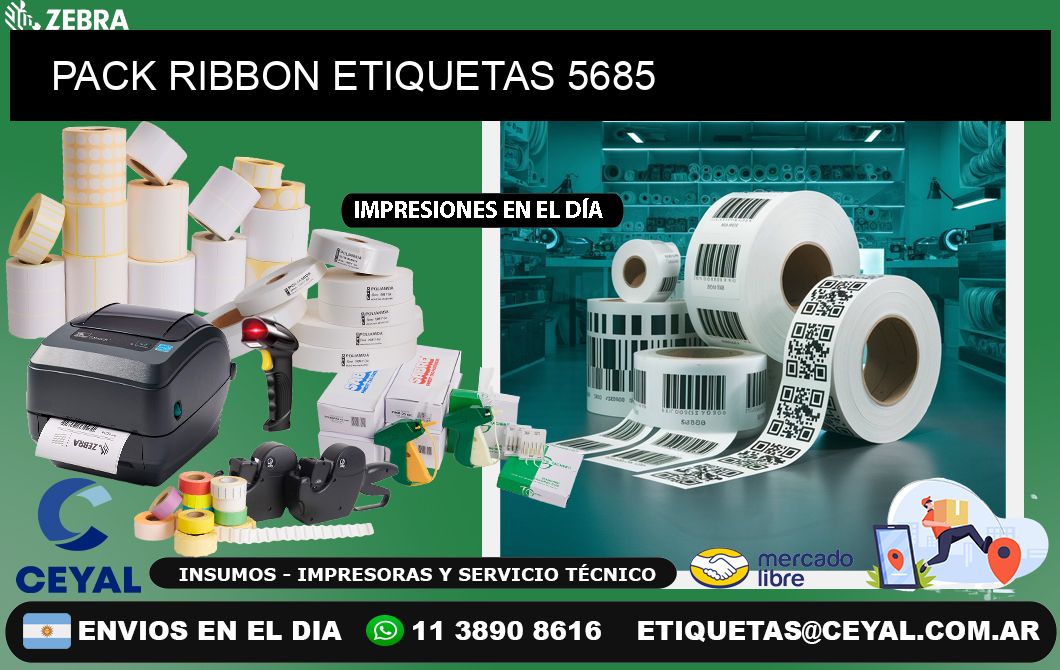 PACK RIBBON ETIQUETAS 5685