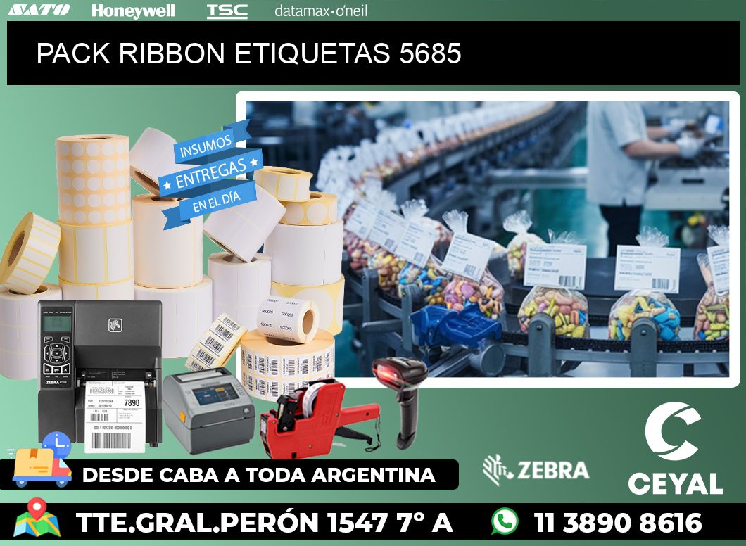PACK RIBBON ETIQUETAS 5685