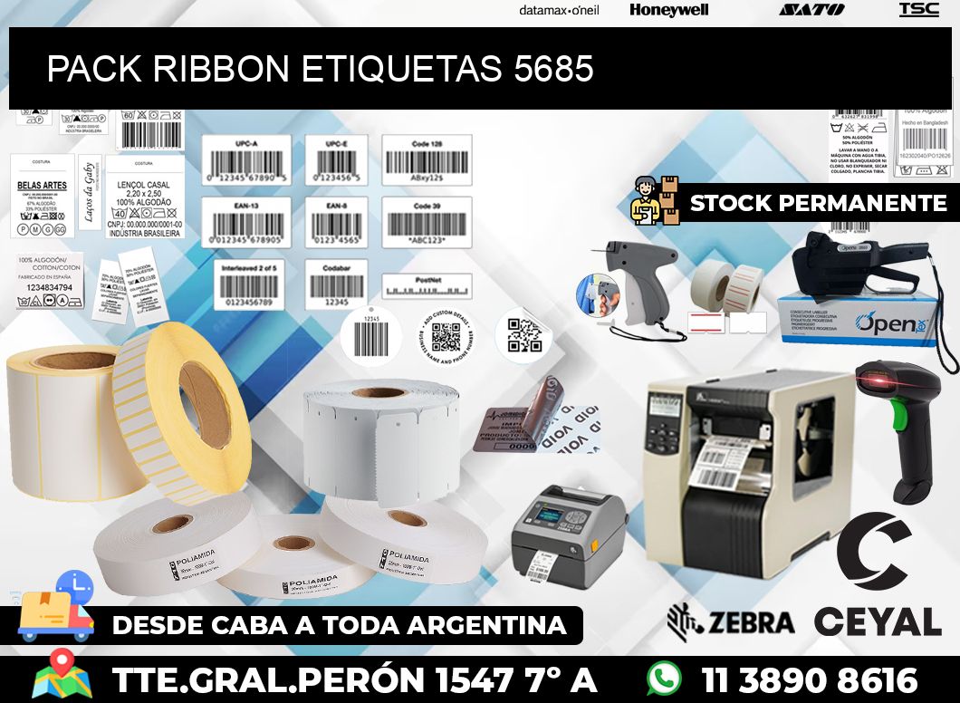 PACK RIBBON ETIQUETAS 5685