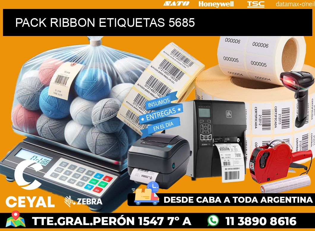 PACK RIBBON ETIQUETAS 5685
