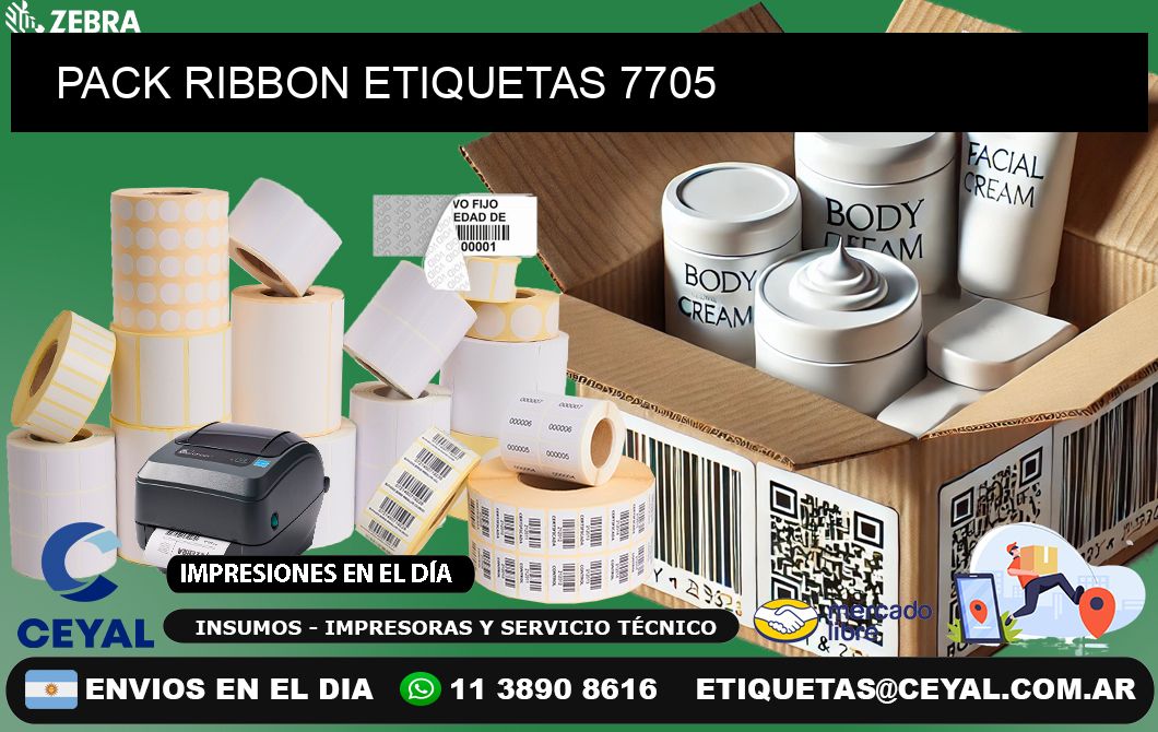 PACK RIBBON ETIQUETAS 7705