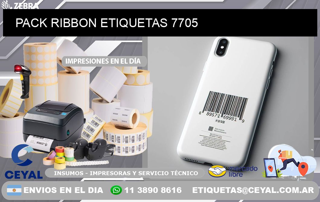 PACK RIBBON ETIQUETAS 7705