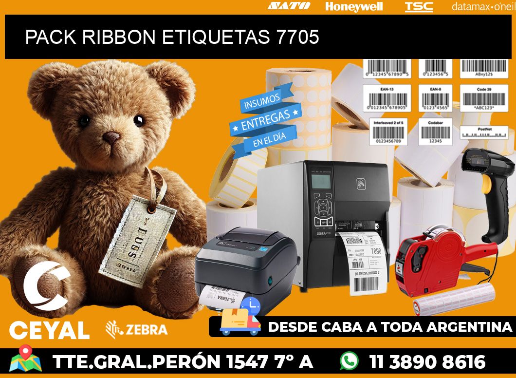 PACK RIBBON ETIQUETAS 7705