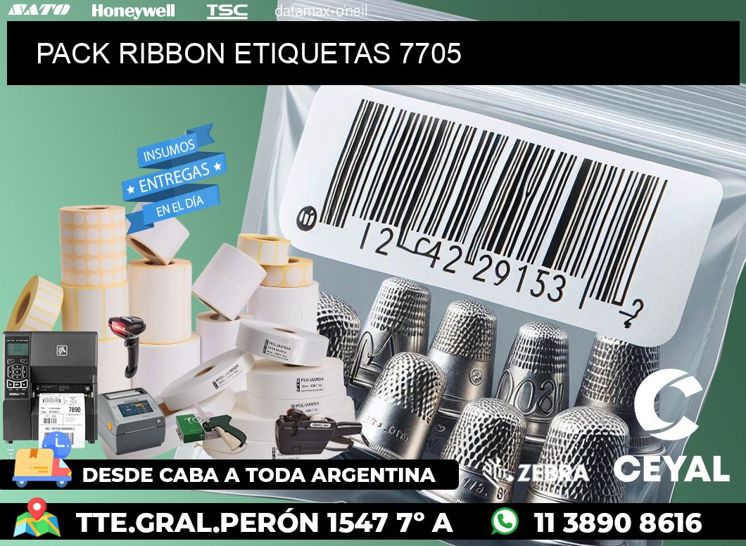PACK RIBBON ETIQUETAS 7705