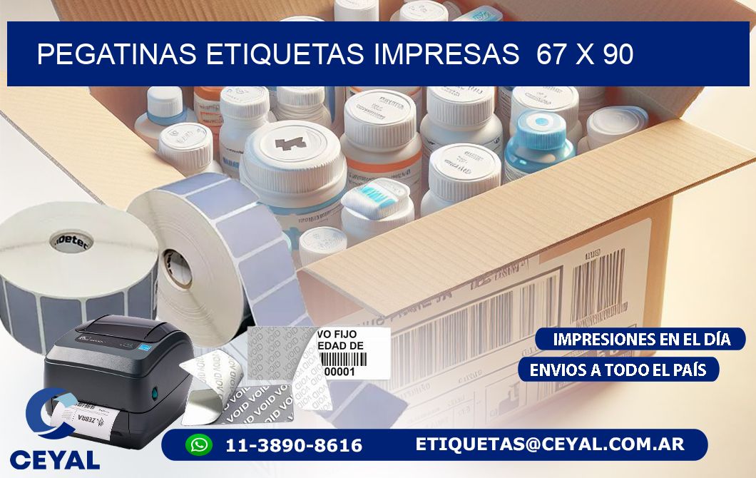 PEGATINAS ETIQUETAS IMPRESAS  67 x 90