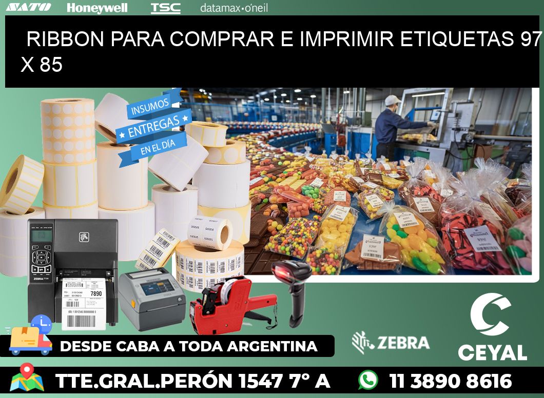 RIBBON PARA COMPRAR E IMPRIMIR ETIQUETAS 97 x 85