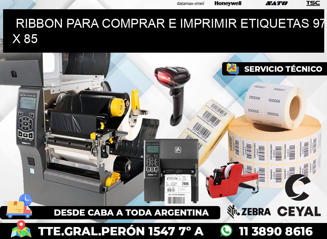 RIBBON PARA COMPRAR E IMPRIMIR ETIQUETAS 97 x 85