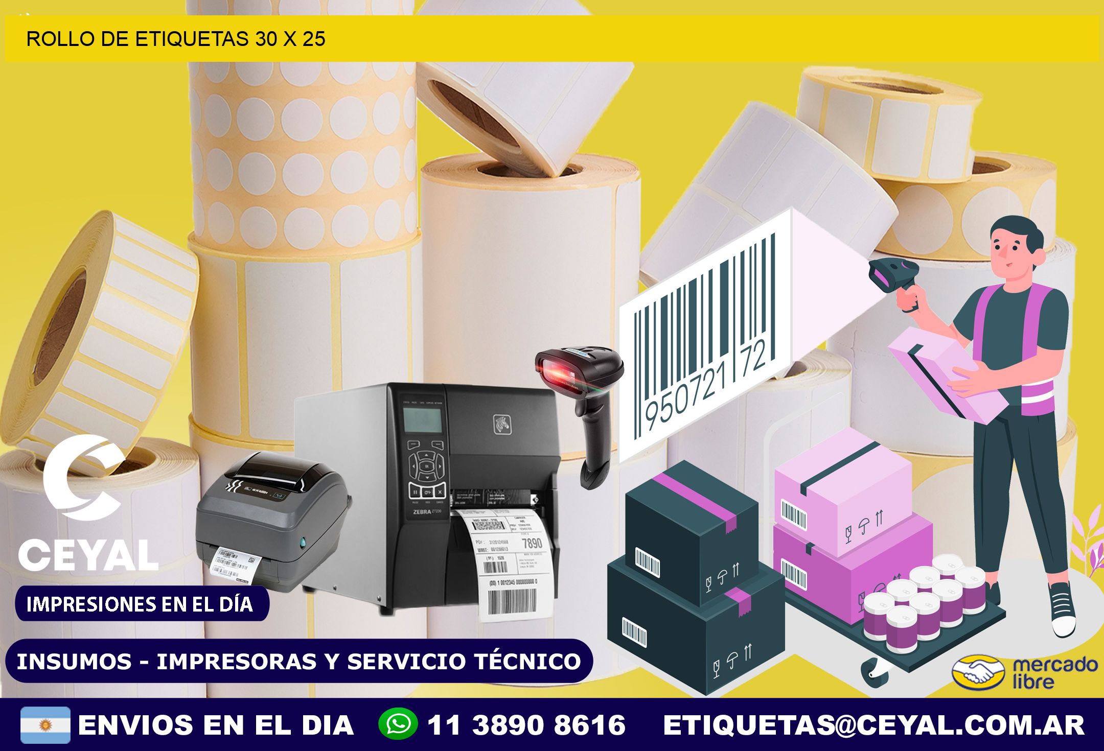 ROLLO DE ETIQUETAS 30 x 25