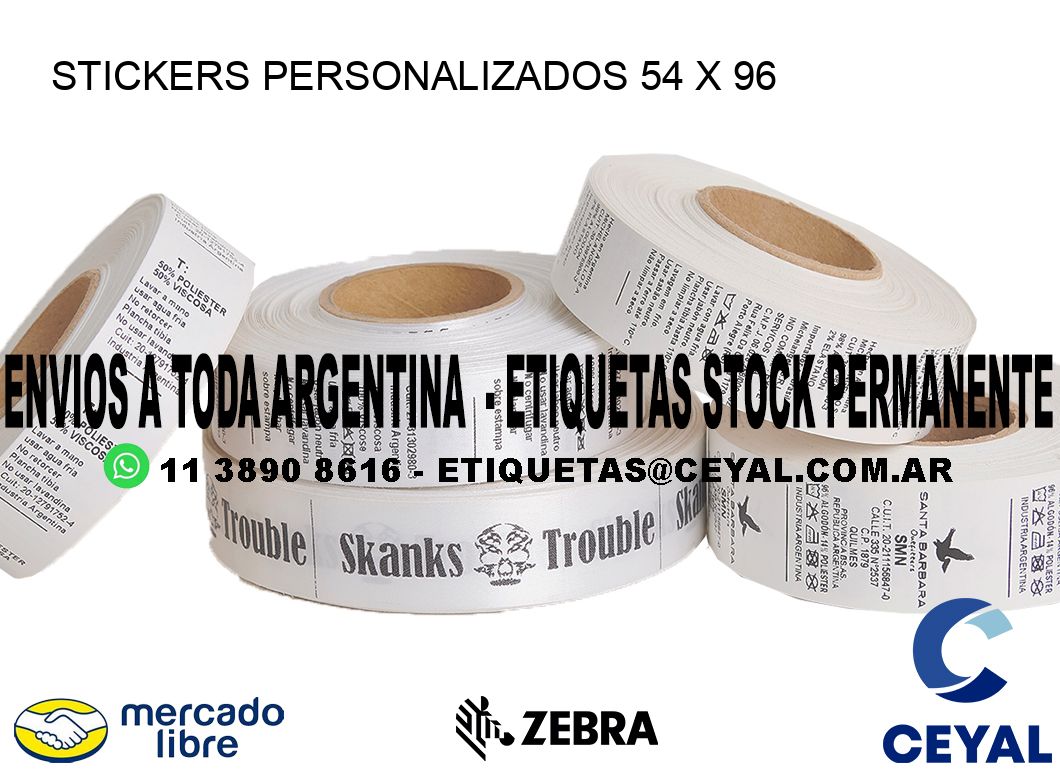 STICKERS PERSONALIZADOS 54 x 96