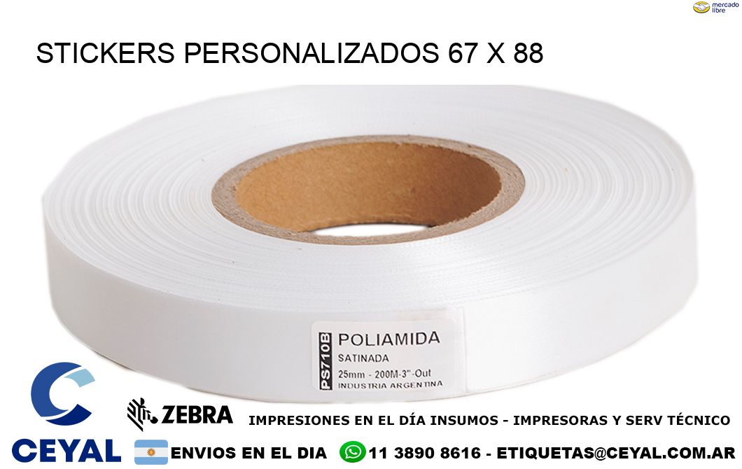STICKERS PERSONALIZADOS 67 x 88