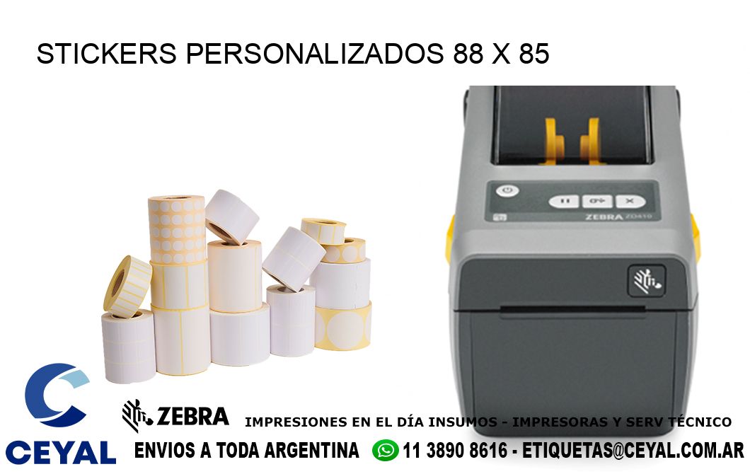 STICKERS PERSONALIZADOS 88 x 85