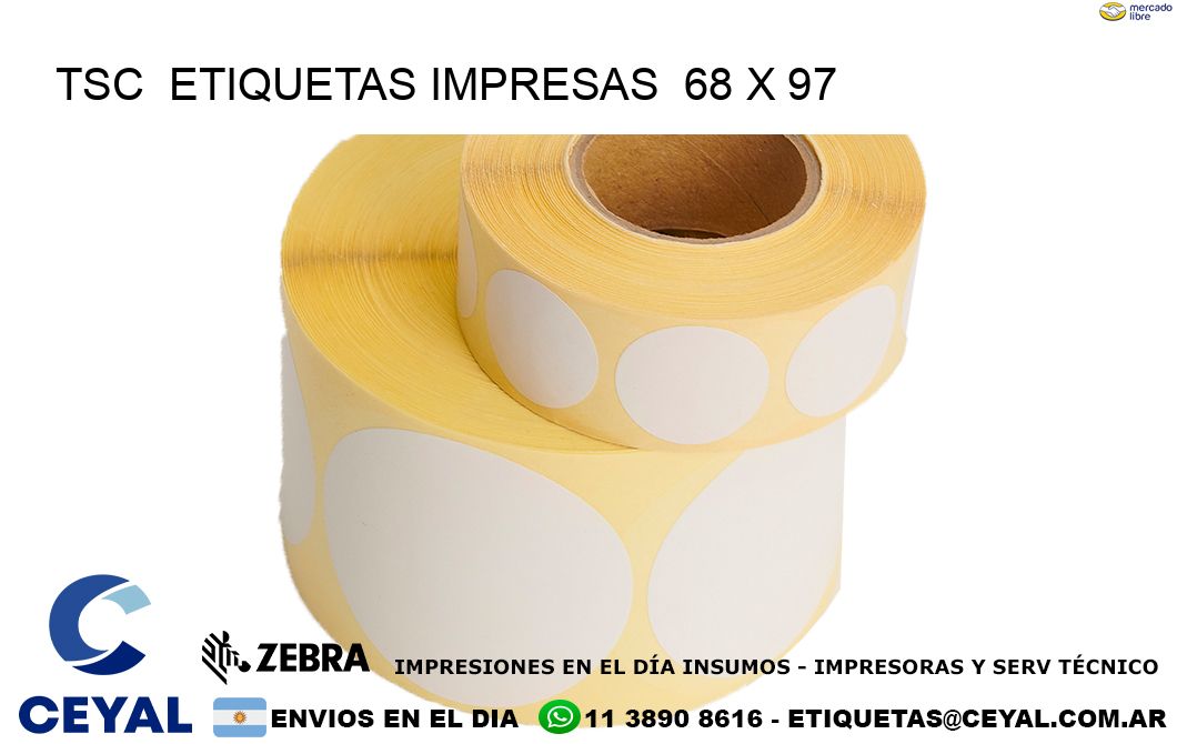 TSC  ETIQUETAS IMPRESAS  68 x 97