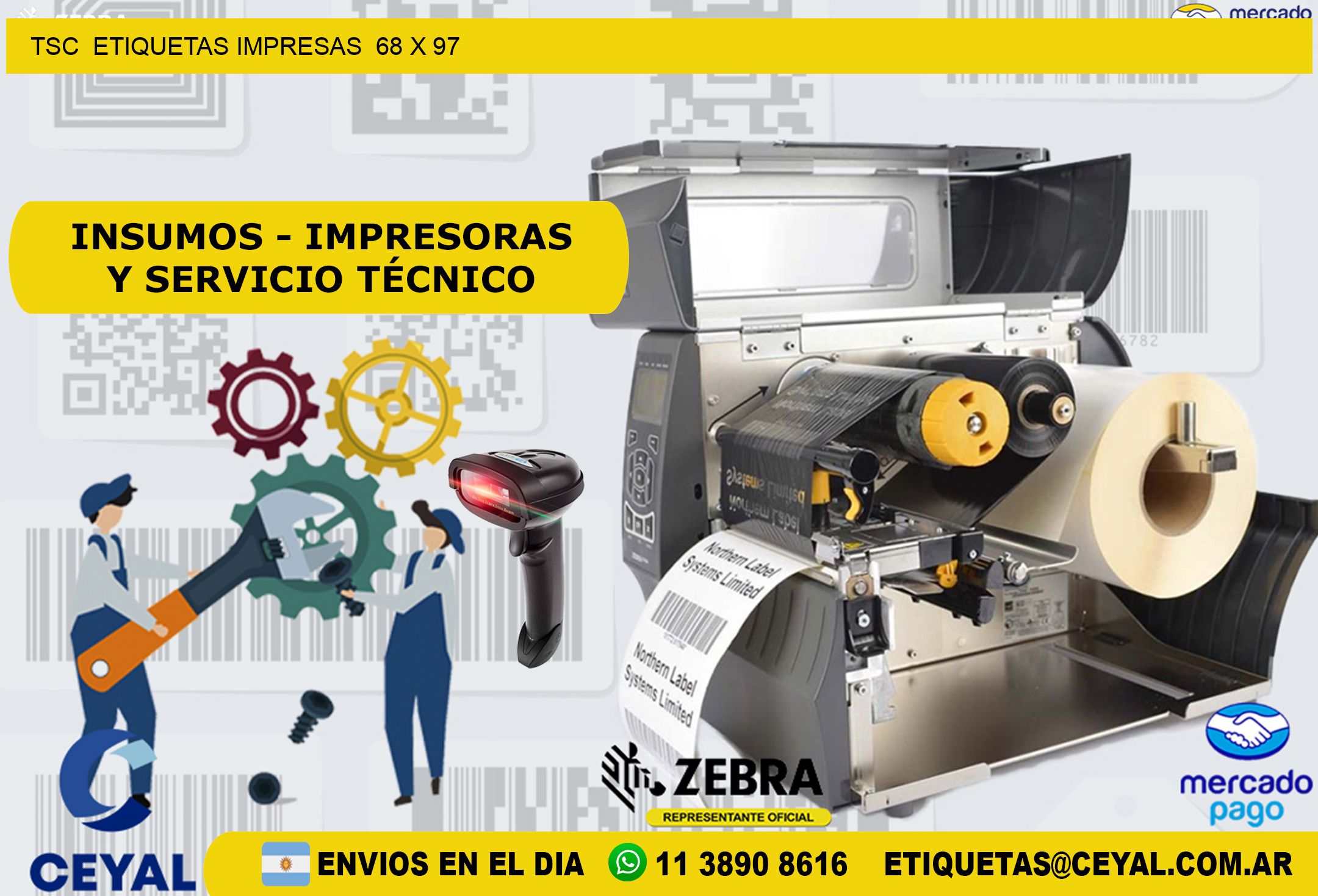 TSC  ETIQUETAS IMPRESAS  68 x 97