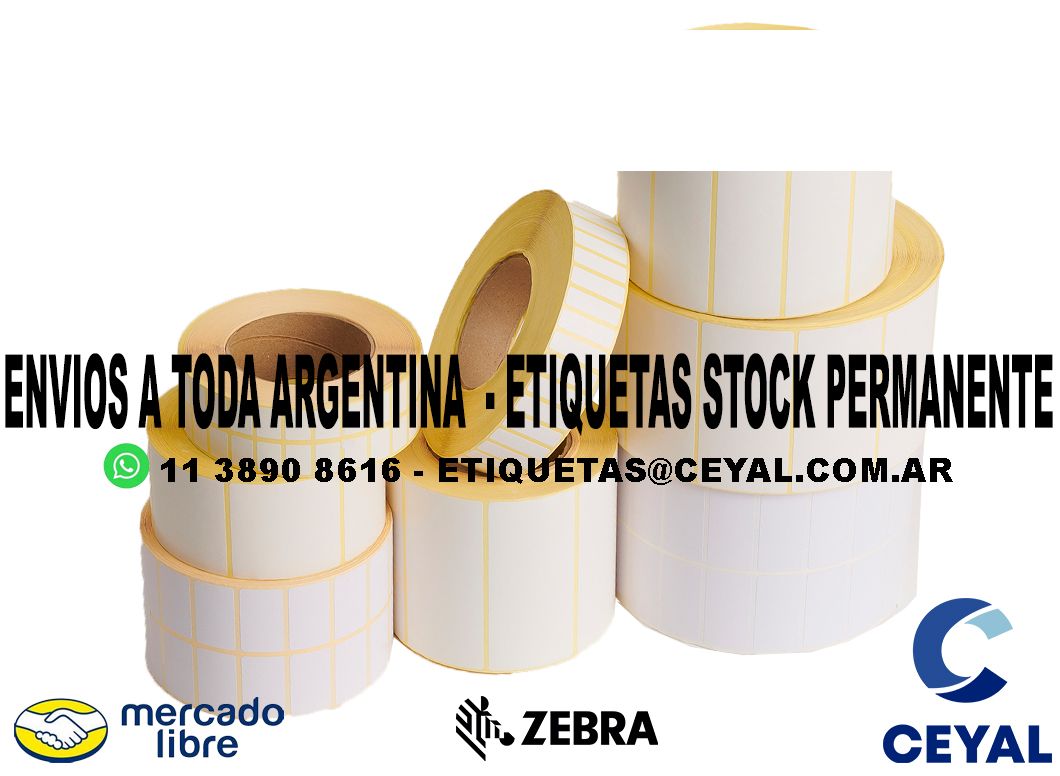 100  ETIQUETAS PAPEL TERMICO 48 x 94 X8000 UNIDADES