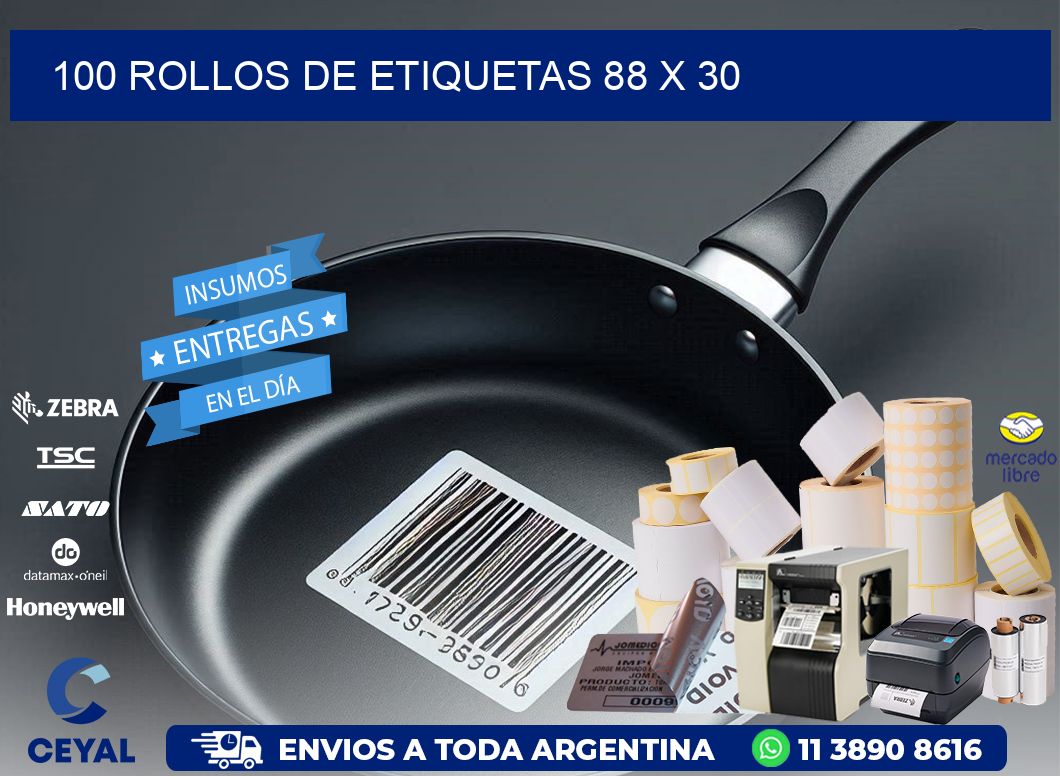 100 ROLLOS DE ETIQUETAS 88 x 30