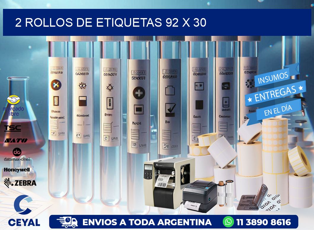 2 ROLLOS DE ETIQUETAS 92 x 30