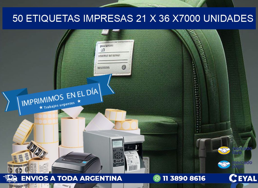 50 ETIQUETAS IMPRESAS 21 x 36 X7000 UNIDADES